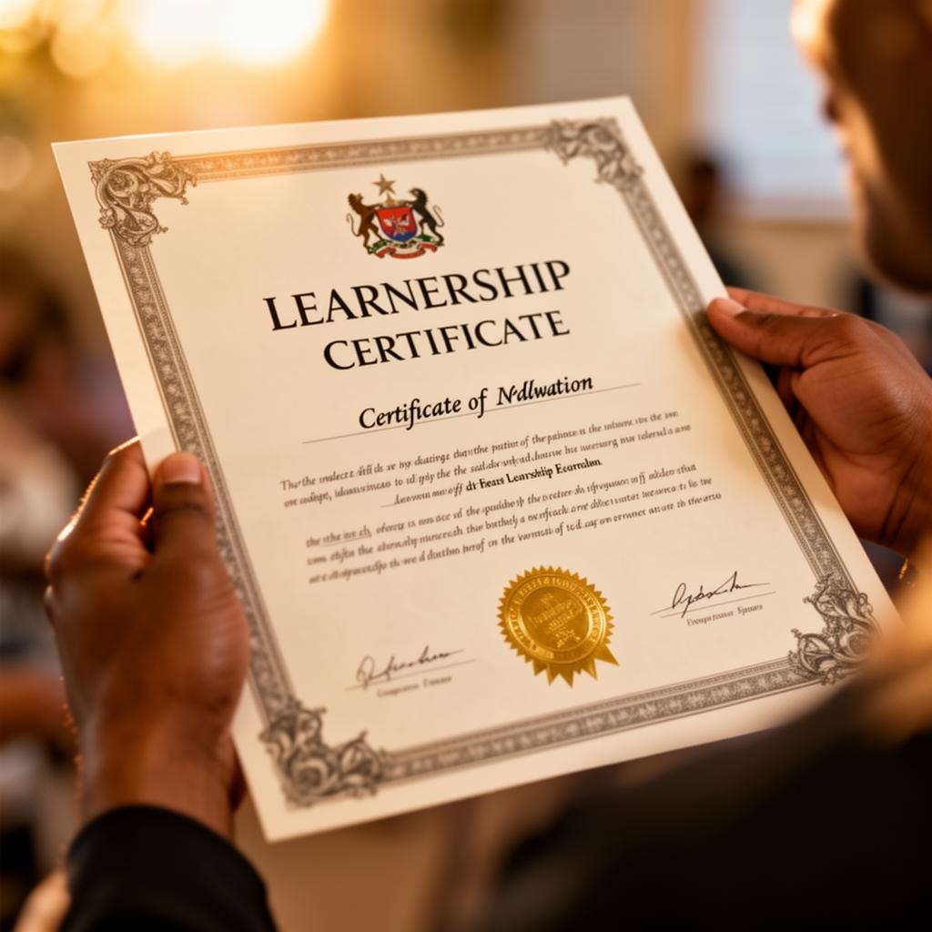 Learnership certificate being received