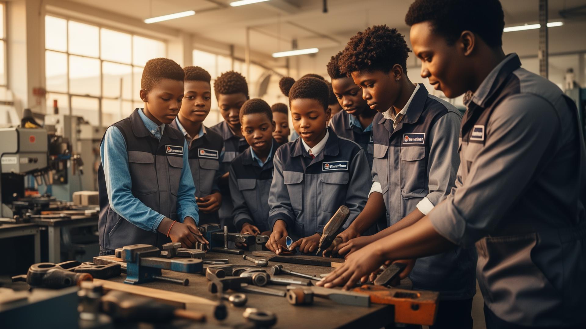 South African learners in a workplace training session